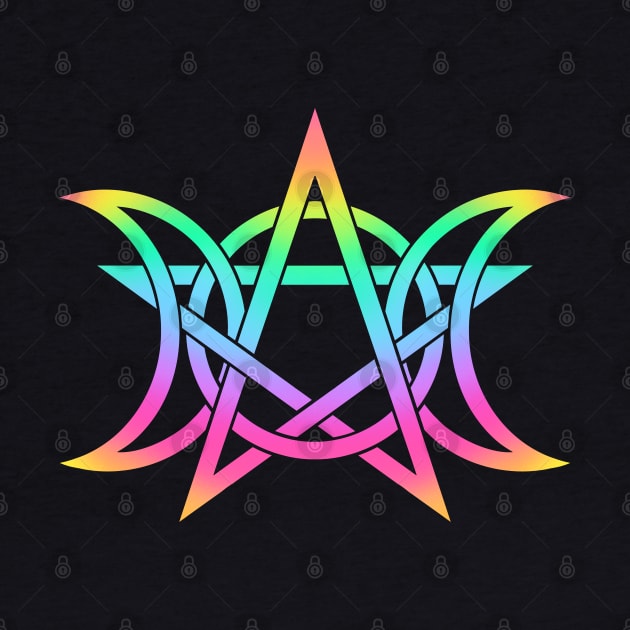 Triple Moon Triquetra Pentagram by OccultOmaStore